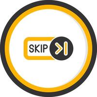 Skip Glyph Two Color Circle Icon vector