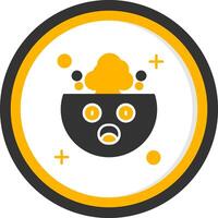 Exploding Glyph Two Color Circle Icon vector