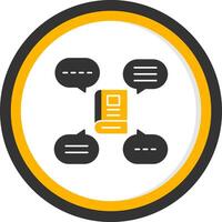 Discussion Group Glyph Two Color Circle Icon vector