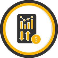 Sales Report Glyph Two Color Circle Icon vector