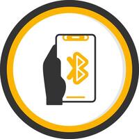Bluetooth Glyph Two Color Circle Icon vector