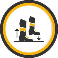Step Glyph Two Color Circle Icon vector