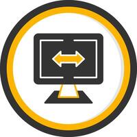Gap Measurement Glyph Two Color Circle Icon vector