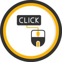 Click Glyph Two Color Circle Icon vector