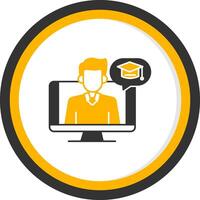 OnGlyph Two Color Circle Teacher Glyph Two Color Circle Icon vector