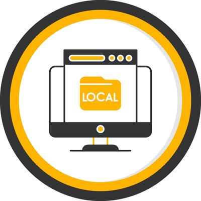 Local Glyph Two Color Circle Icon
