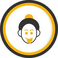 Drooling Glyph Two Color Circle Icon vector