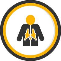 Spinal Cord Glyph Two Color Circle Icon vector