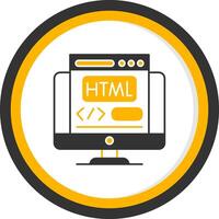 Html Glyph Two Color Circle Icon vector