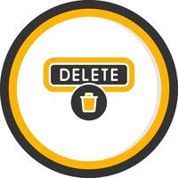 Delete Glyph Two Color Circle Icon vector