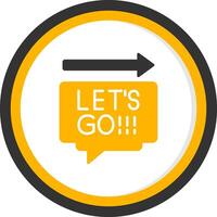 Lets Go Glyph Two Color Circle Icon vector