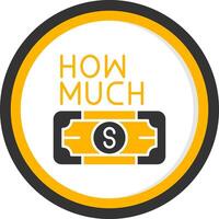 How Much Glyph Two Color Circle Icon vector