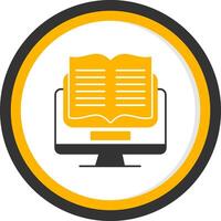 E Learning Glyph Two Color Circle Icon vector