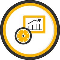 Time To Market Glyph Two Color Circle Icon vector