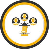 Files Exchange Glyph Two Color Circle Icon vector