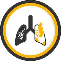 Lungs Pain Glyph Two Color Circle Icon vector