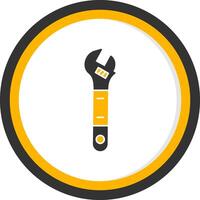 Adjustable Wrench Glyph Two Color Circle Icon vector