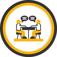 Discussion Glyph Two Color Circle Icon vector