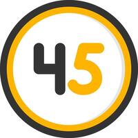 Forty five Glyph Two Color Circle Icon vector