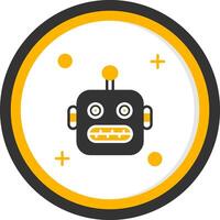 Robot Glyph Two Color Circle Icon vector