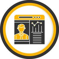 OnGlyph Two Color Circle Web Presentation Glyph Two Color Circle Icon vector