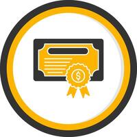 Certificate Glyph Two Color Circle Icon vector