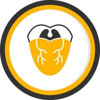 Tongue Glyph Two Color Circle Icon vector