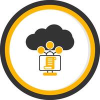 Cloud Service Glyph Two Color Circle Icon vector