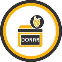 Heart Donar Glyph Two Color Circle Icon vector