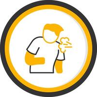 Cough Glyph Two Color Circle Icon vector