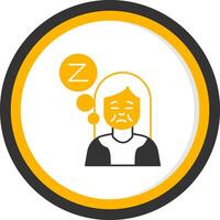 Insomnia Glyph Two Color Circle Icon vector