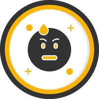 Embarrassed Glyph Two Color Circle Icon vector