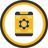 Banking App Settings Glyph Two Color Circle Icon vector