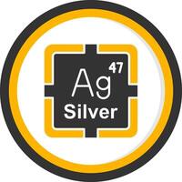 Silver Glyph Two Color Circle Icon vector
