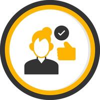 Work Done Glyph Two Color Circle Icon vector