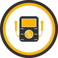 Voltmeter Glyph Two Color Circle Icon vector