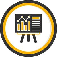 Presentation Glyph Two Color Circle Icon vector