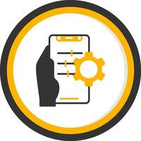 Setting Glyph Two Color Circle Icon vector