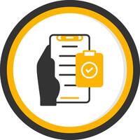 Check List Glyph Two Color Circle Icon vector