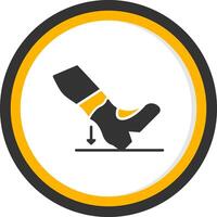 Heel Dig Glyph Two Color Circle Icon vector