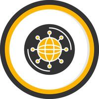 Internet Of Things Glyph Two Color Circle Icon vector