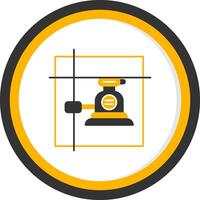 Laser Level Glyph Two Color Circle Icon vector