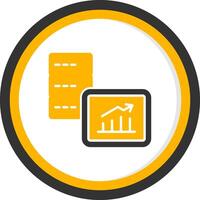Big Data Glyph Two Color Circle Icon vector