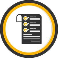 Checklist Glyph Two Color Circle Icon vector