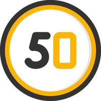 Fifty Glyph Two Color Circle Icon vector