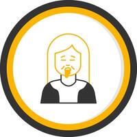 Drolling Glyph Two Color Circle Icon vector