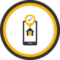 Gps Tracker Glyph Two Color Circle Icon vector