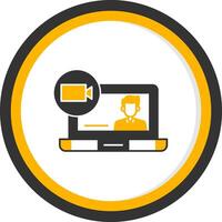 onGlyph Two Color Circle class Glyph Two Color Circle Icon vector
