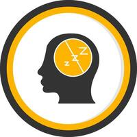 Insomnia Glyph Two Color Circle Icon vector