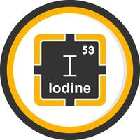 Iodine Glyph Two Color Circle Icon vector